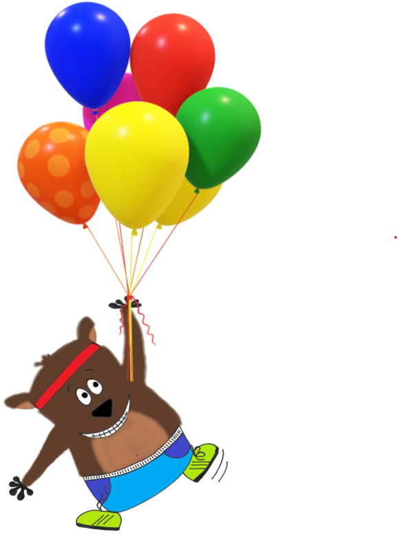 Wilder Wombat mit Luftballons